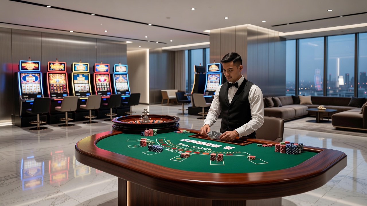 Digital casino interface displaying multiple game options on a mobile screen