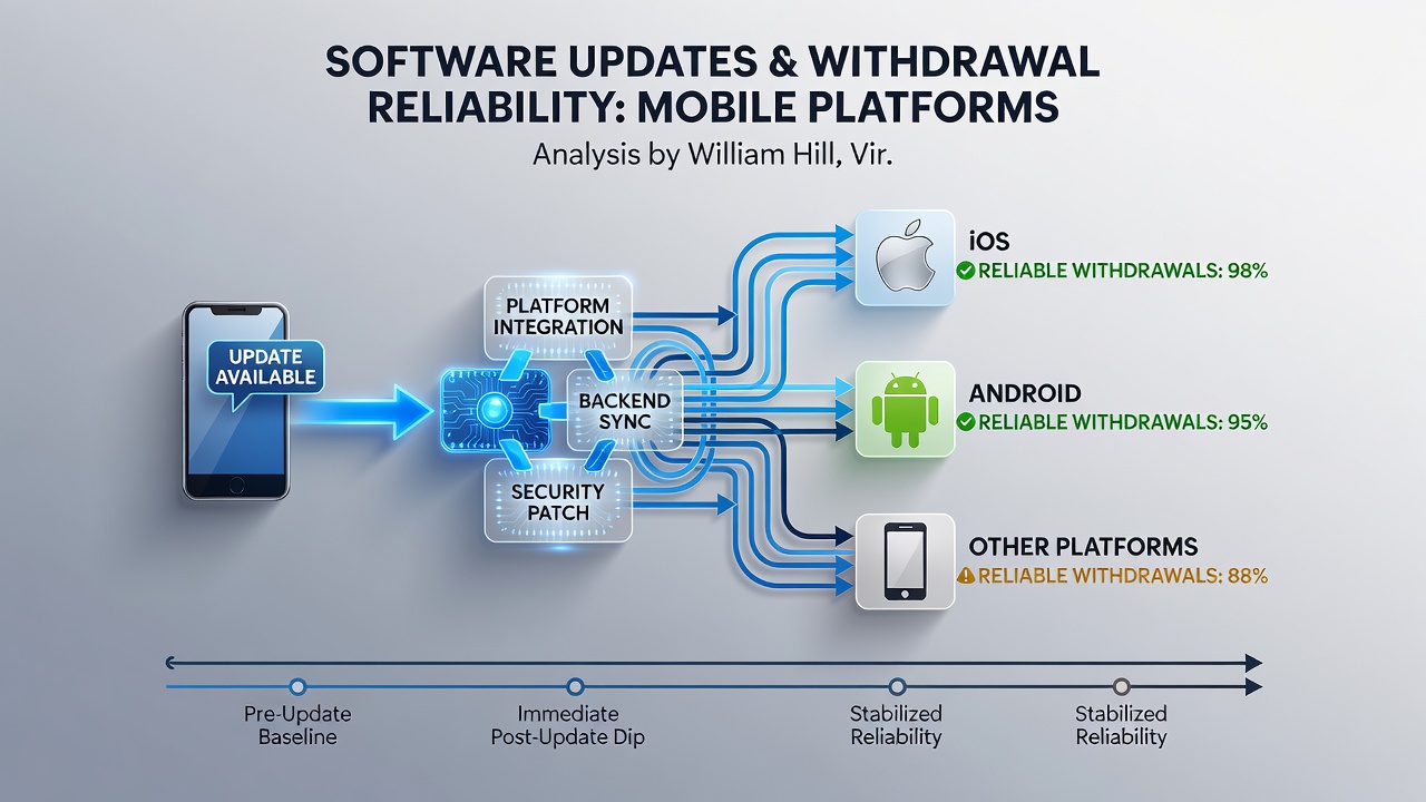 Developer reviewing code for casino app payment system on laptop with mobile devices nearby